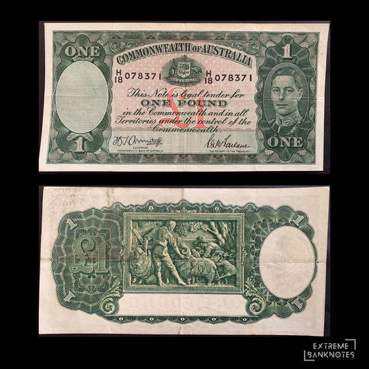 Australia 1 Pound ND (1941-1948) P-26b VF – front and back