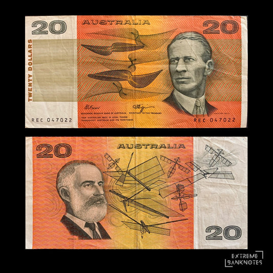 Australia 20 Dollars ND (1989-1990) P-46g VF – front and back