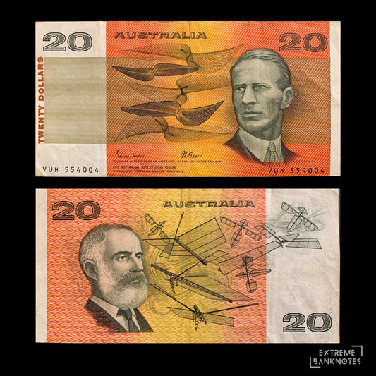 Australia 20 Dollars VF ND (1984-1989) P-46e – front and back
