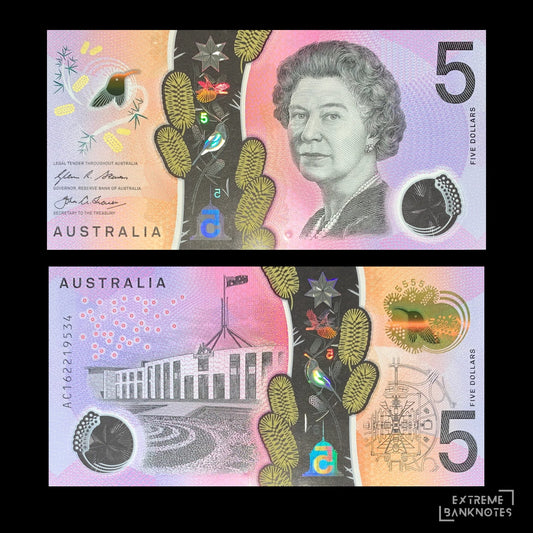 Australia 5 Dollars 2016 P-62a UNC – front and back