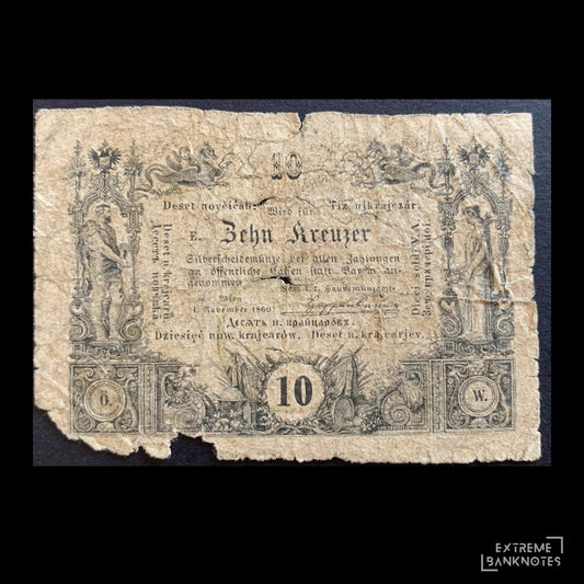Austro-Hungary 10 Kreuzer 1860 fair