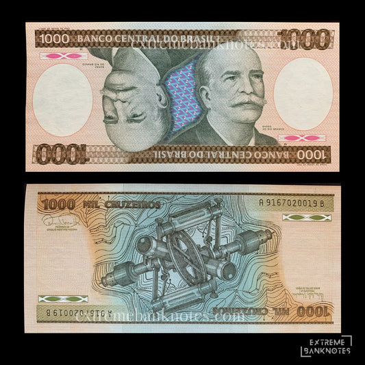 Brazil 1000 Cruzeiros ND (1985) P-201c UNC – front and back