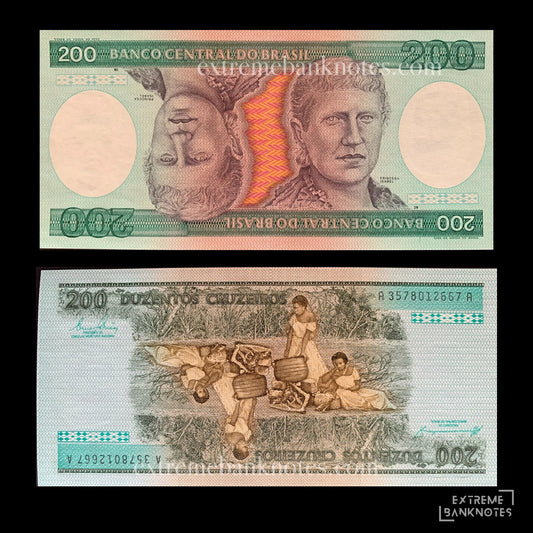 Brazil 200 Cruzeiros ND (1984) P-199b UNC – front and back