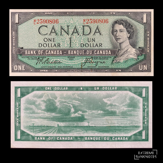 Canada 1 Dollar 1954 P-74a VF – front and back