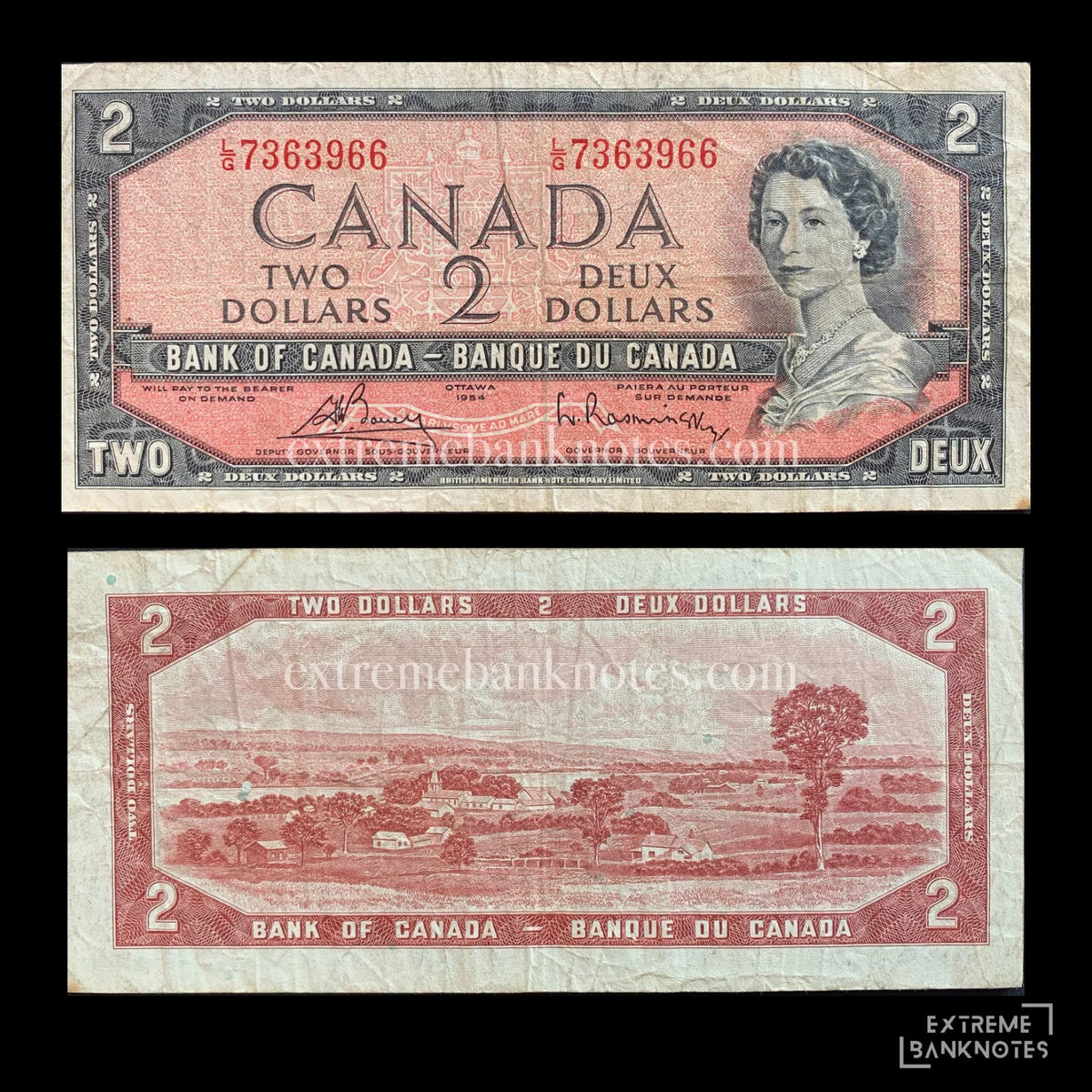 Canada 2 Dollars 1954 (1972-73) P-76c VF – front and back