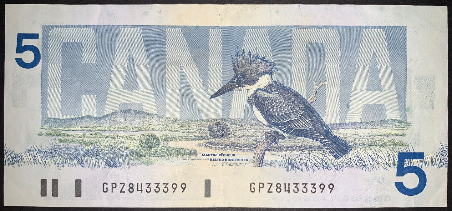 Canada 5 Dollars 1986 P-95e VF