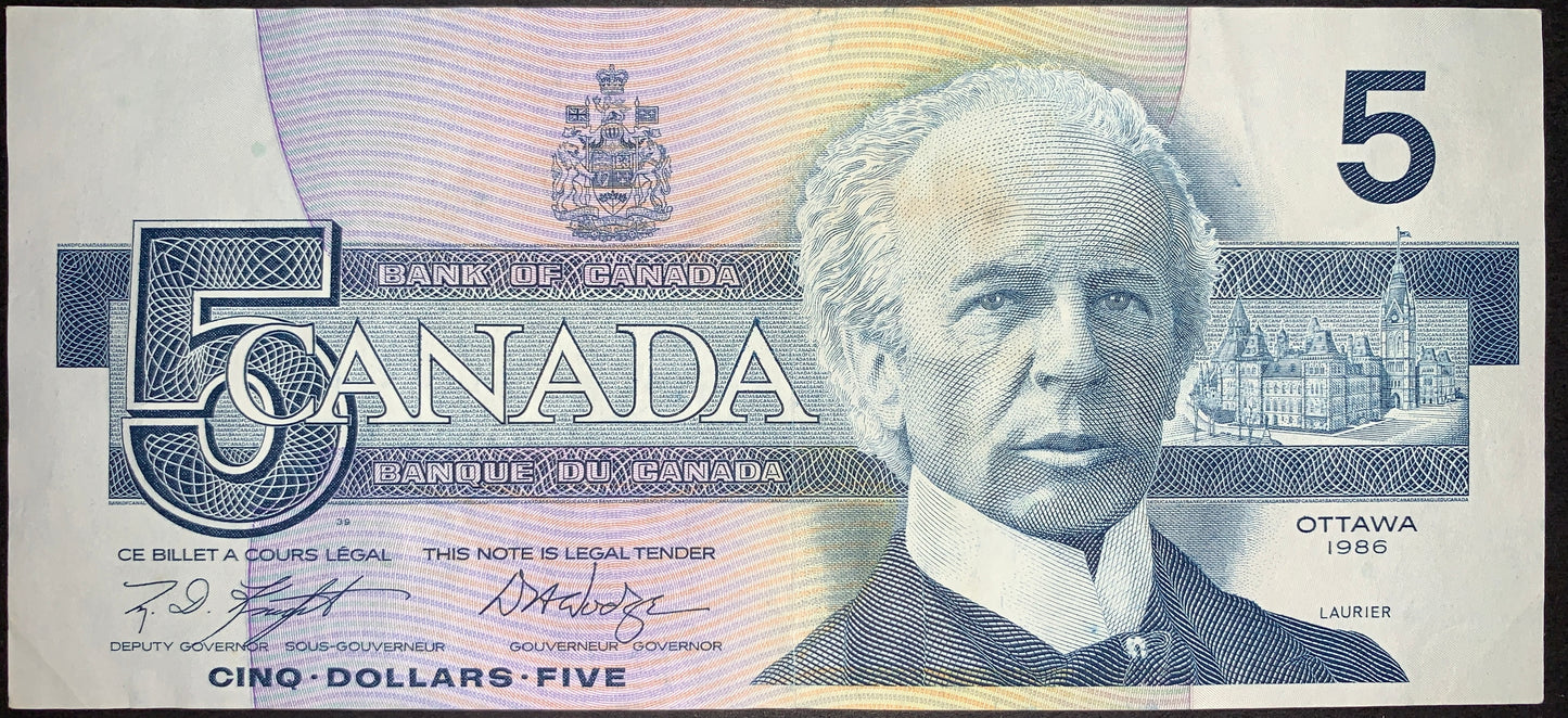 Canada 5 Dollars 1986 P-95e VF