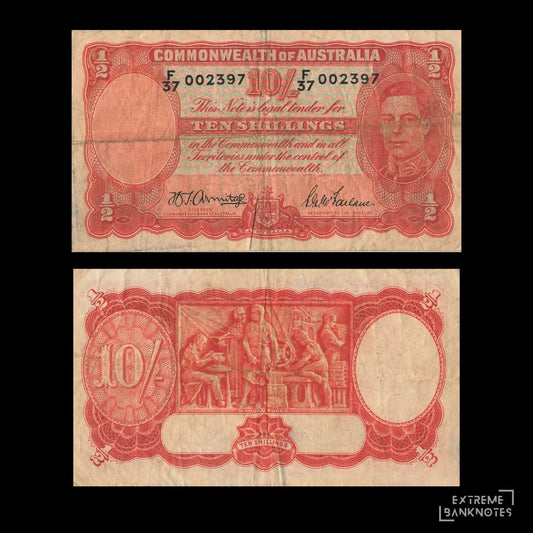 Commonwealth of Australia 10 Shillings ND (1939-1931) P-25b VG – front and back