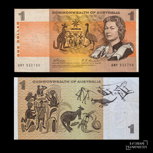 Commonwealth of Australia 1 Dollar ND (1969-1971) P-37c VF – front and back