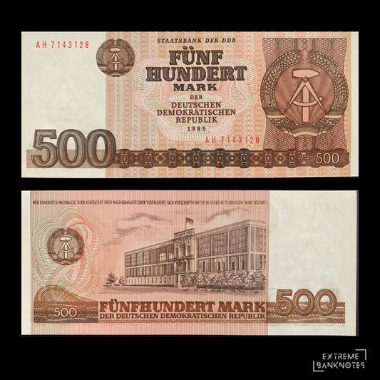 East Germany 500 Mark 1985 P-33 UNC – front and back