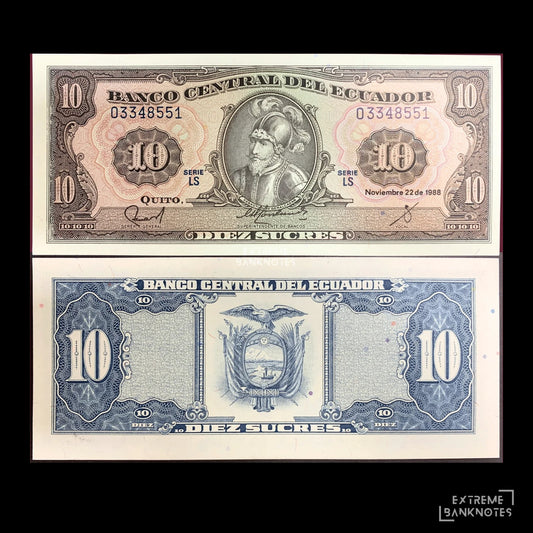 Ecuador 10 Sucres 1988 P-121 UNC
