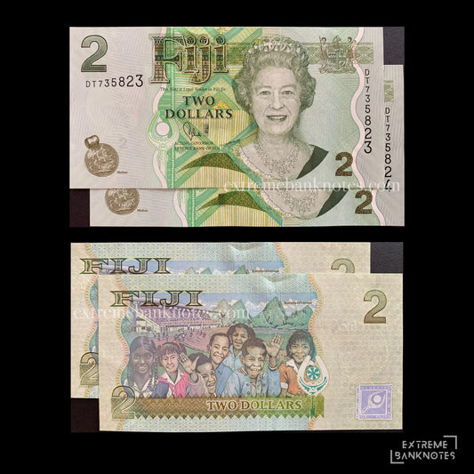 Fiji 2 Dollars ND (2011) P-109b UNC – front and back