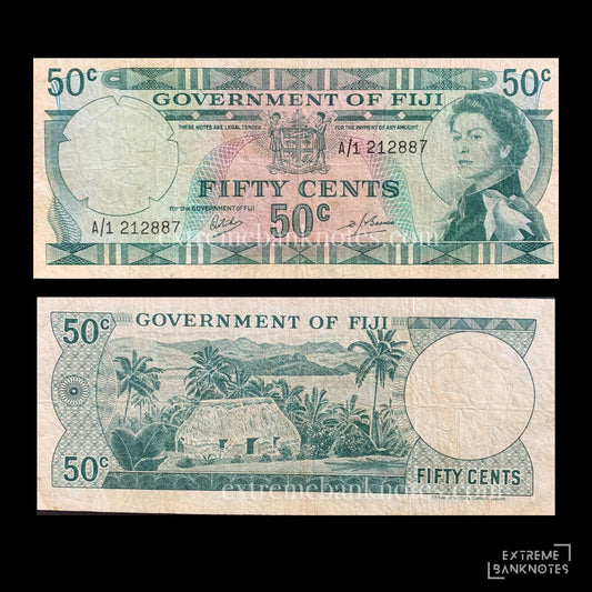 Fiji 50 Cents ND (1969) P-58 VF – front and back