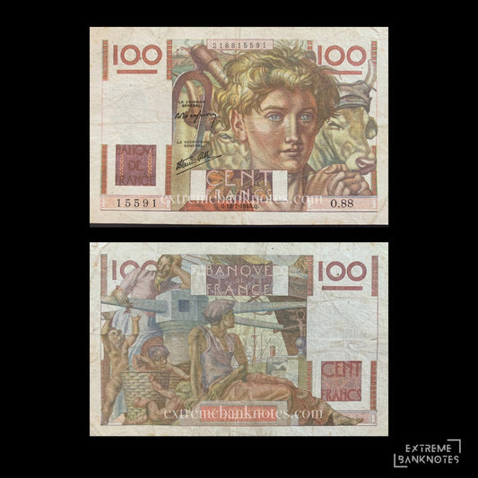 France 100 Francs 1946 P-128a F – front and back