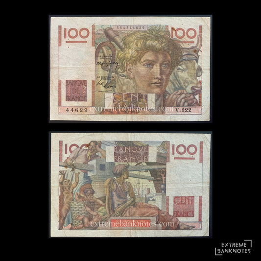 France 100 Francs 1946 P-128b F – front and back