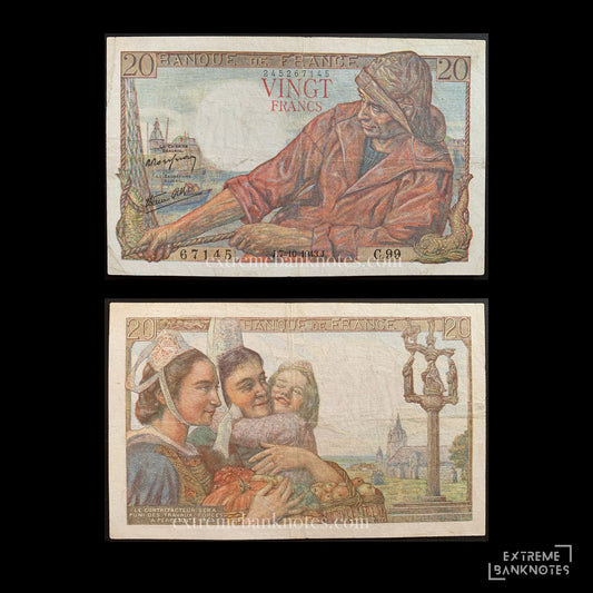 France 20 Francs 1943 P-100a VF – front and back