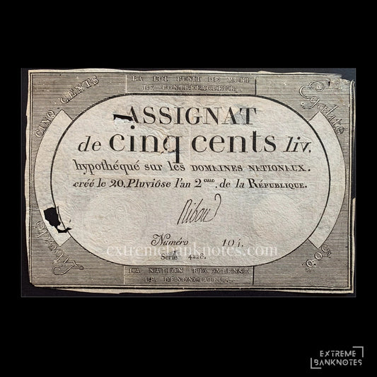 France 500 Livres Assignat 1793 P-A77 fair