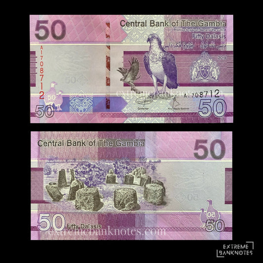 Gambia 50 Dalasis 2019 TBB-238a UNC – front and back