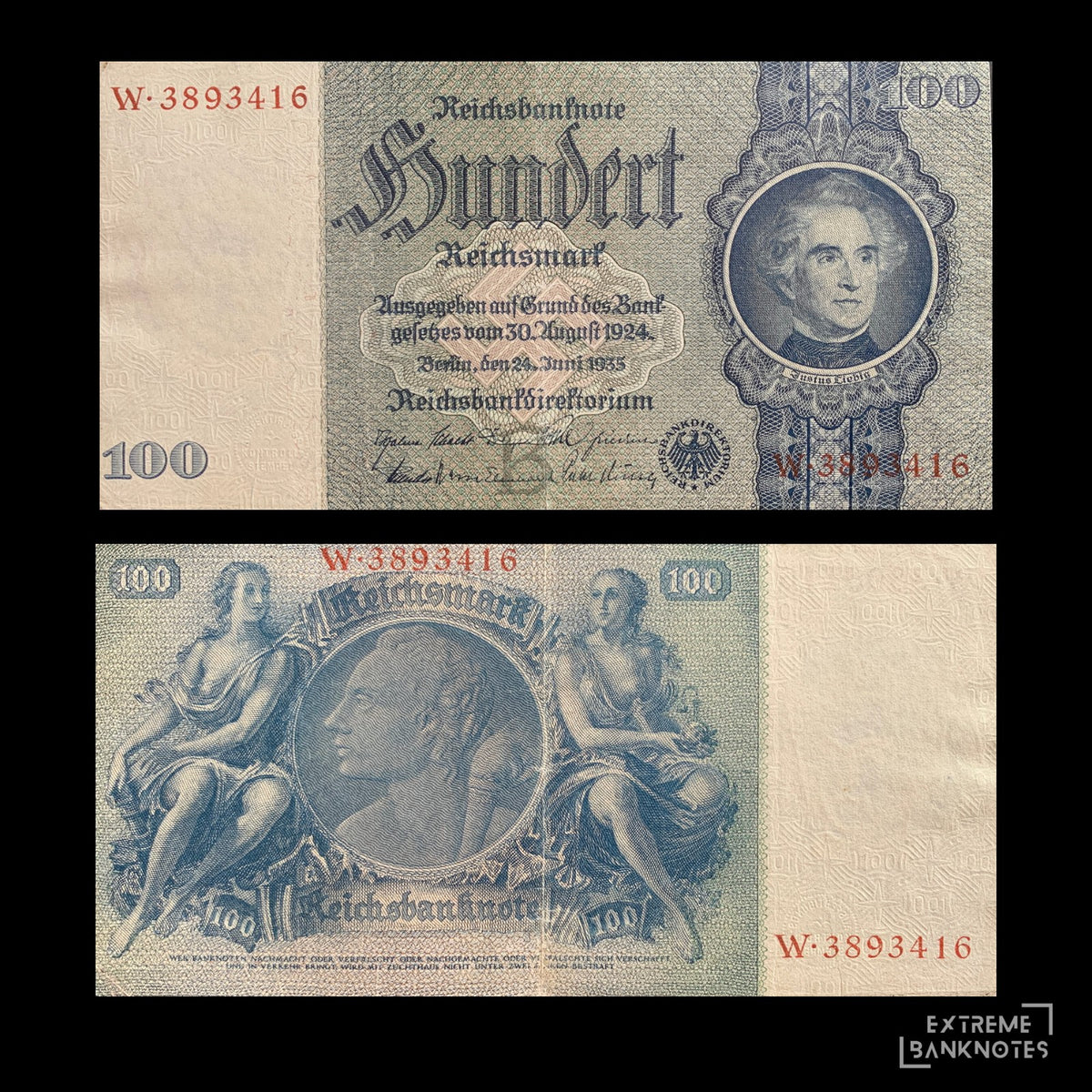 Germany 100 Deutsche Mark 1935 P-183 VF – front and back