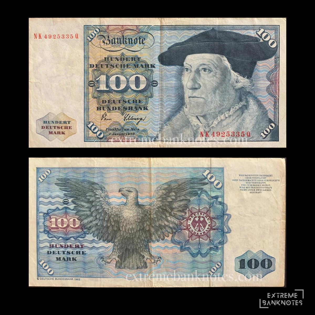 Germany 100 Mark 1980 P-34d VF – front and back