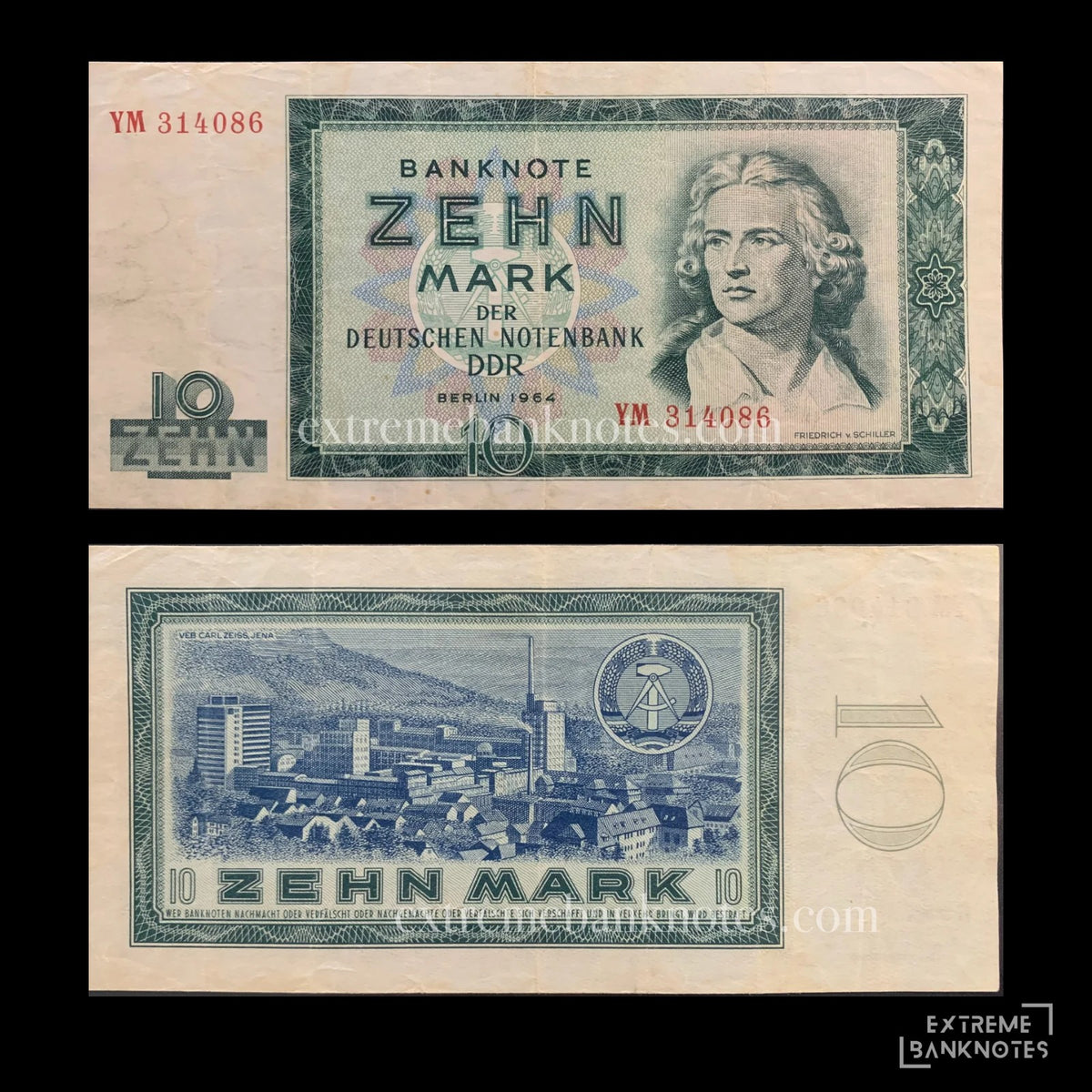 Germany 10 Mark 1964 P-23 VF – front and back