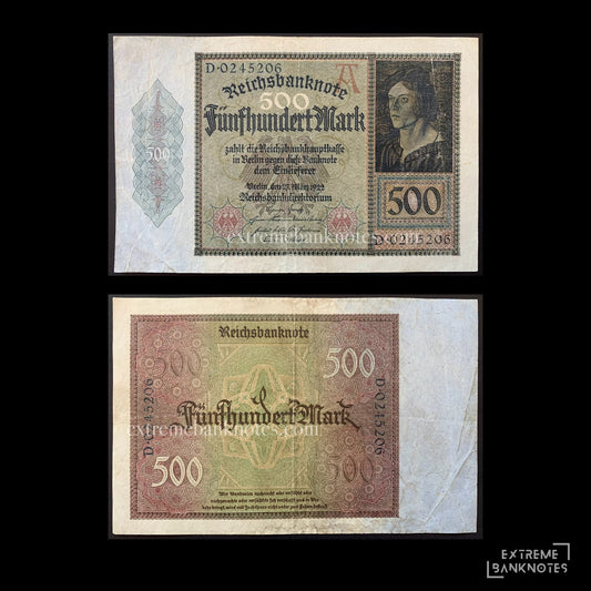 Germany 500 Mark 1922 P-73 VF – front and back