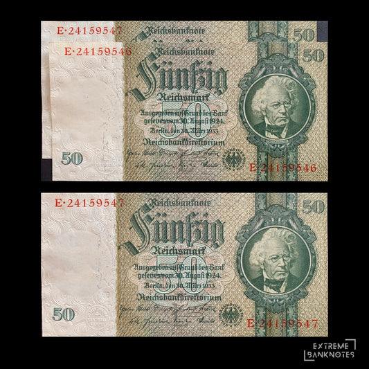 Germany 50 Reichsmark 1933 P-182 EF+ – front and back