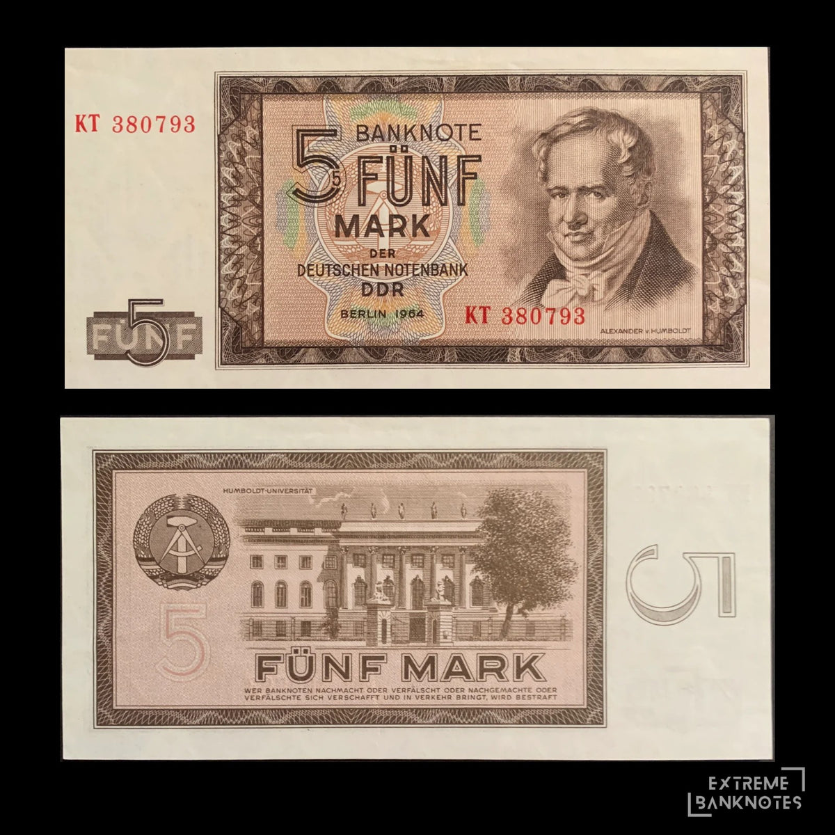 Germany 5 Mark 1964 P-22 XF – front and back