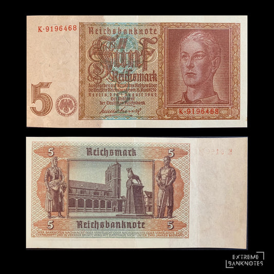 Germany 5 Reichsmark 1942 P-186 VF – front and back