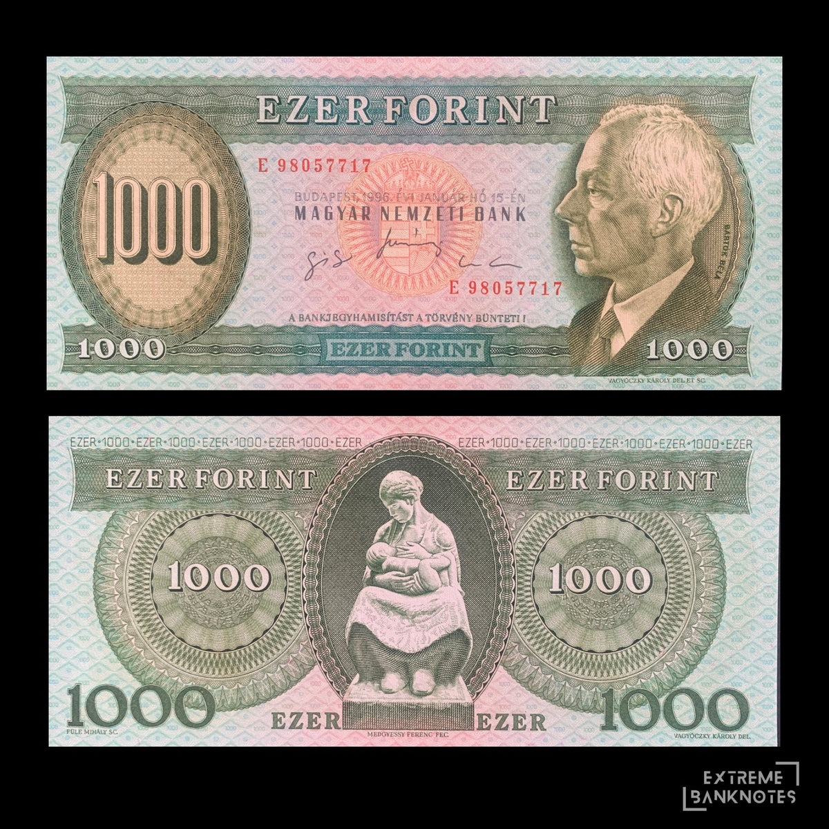 Hungary 1000 Forint 1996 P-176 UNC – front and back