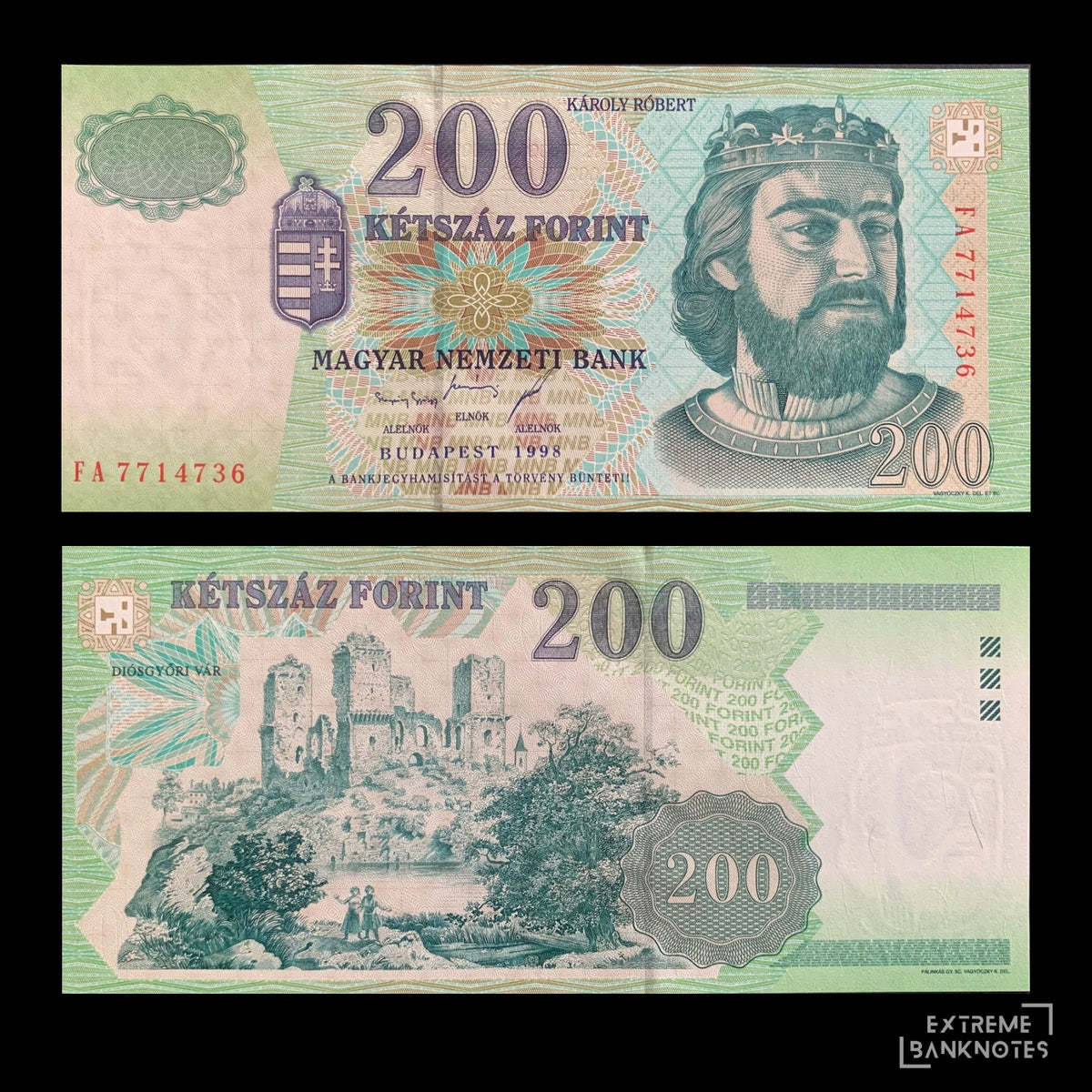 Hungary 200 Forint 1998 P-178 UNC – front and back