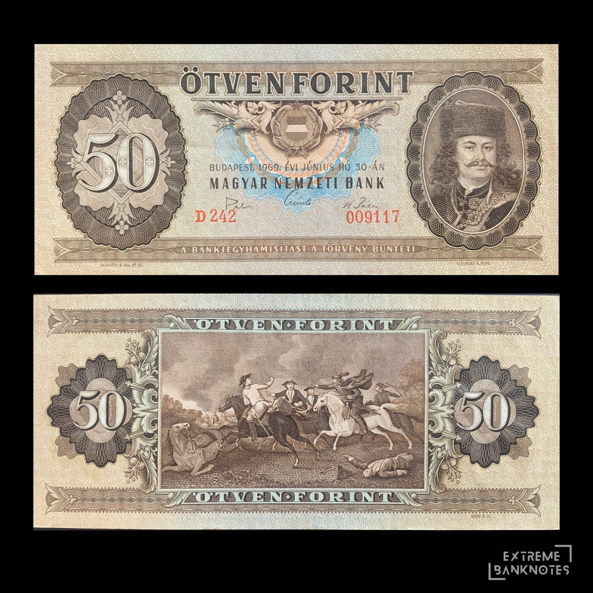 Hungary 50 Forint 1969 P-170b AUNC – front and back