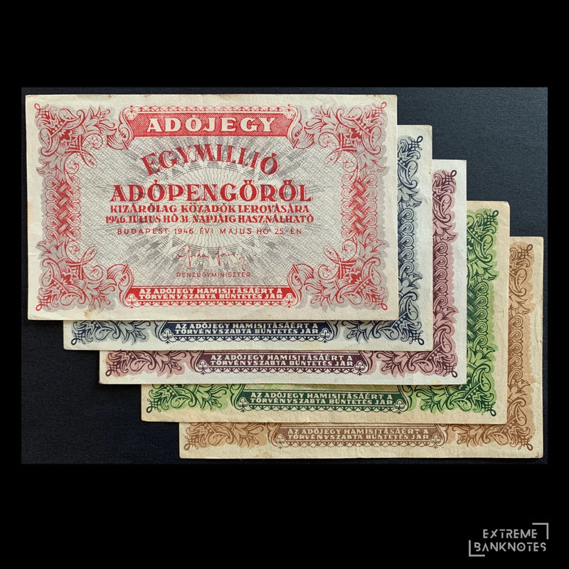 Hungary Adópengő Set – front and back