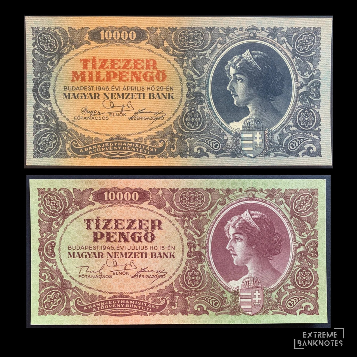 Hungary Hyperinflation Wall Art – front and back