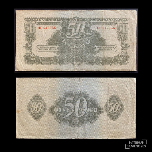 Hungary, russian occupation 50 Pengő 1944 P-M7 F – front and back