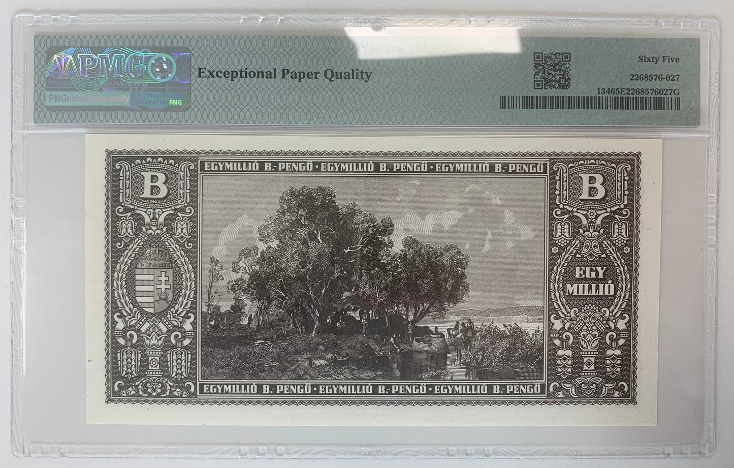 Hungary 1 Millió B-Pengő 1946 P#134 UNC PMG 65 EPQ