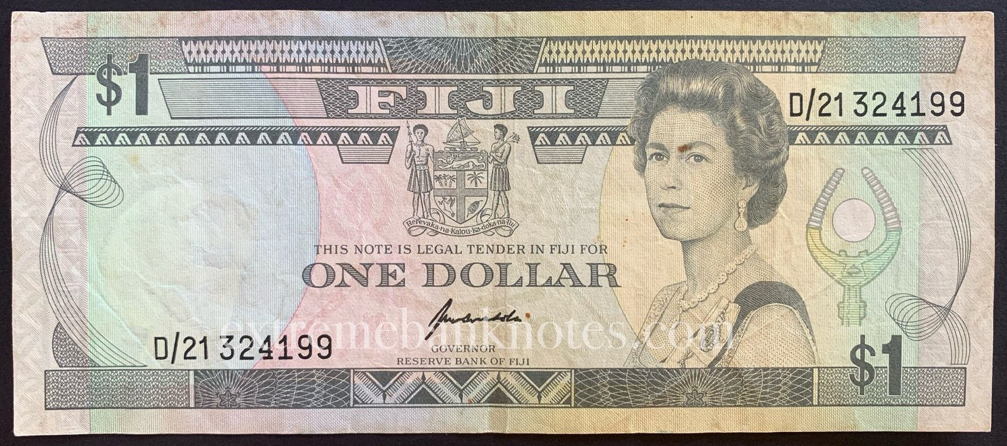 Fiji 1 Dollar ND (1987) P86 VF