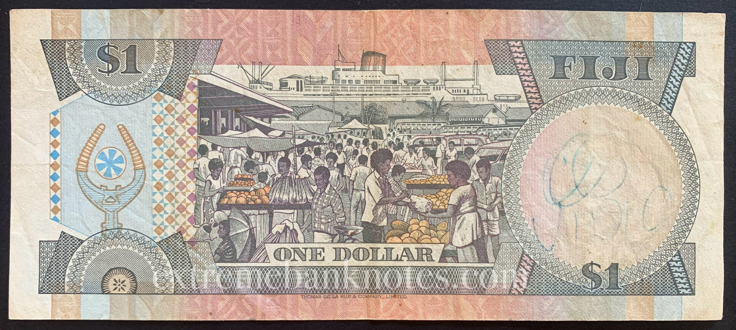 Fiji 1 Dollar ND (1987) P86 VF