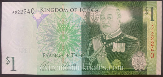 Tonga 1 Pa'anga 2009 P-37 UNC Prefix A