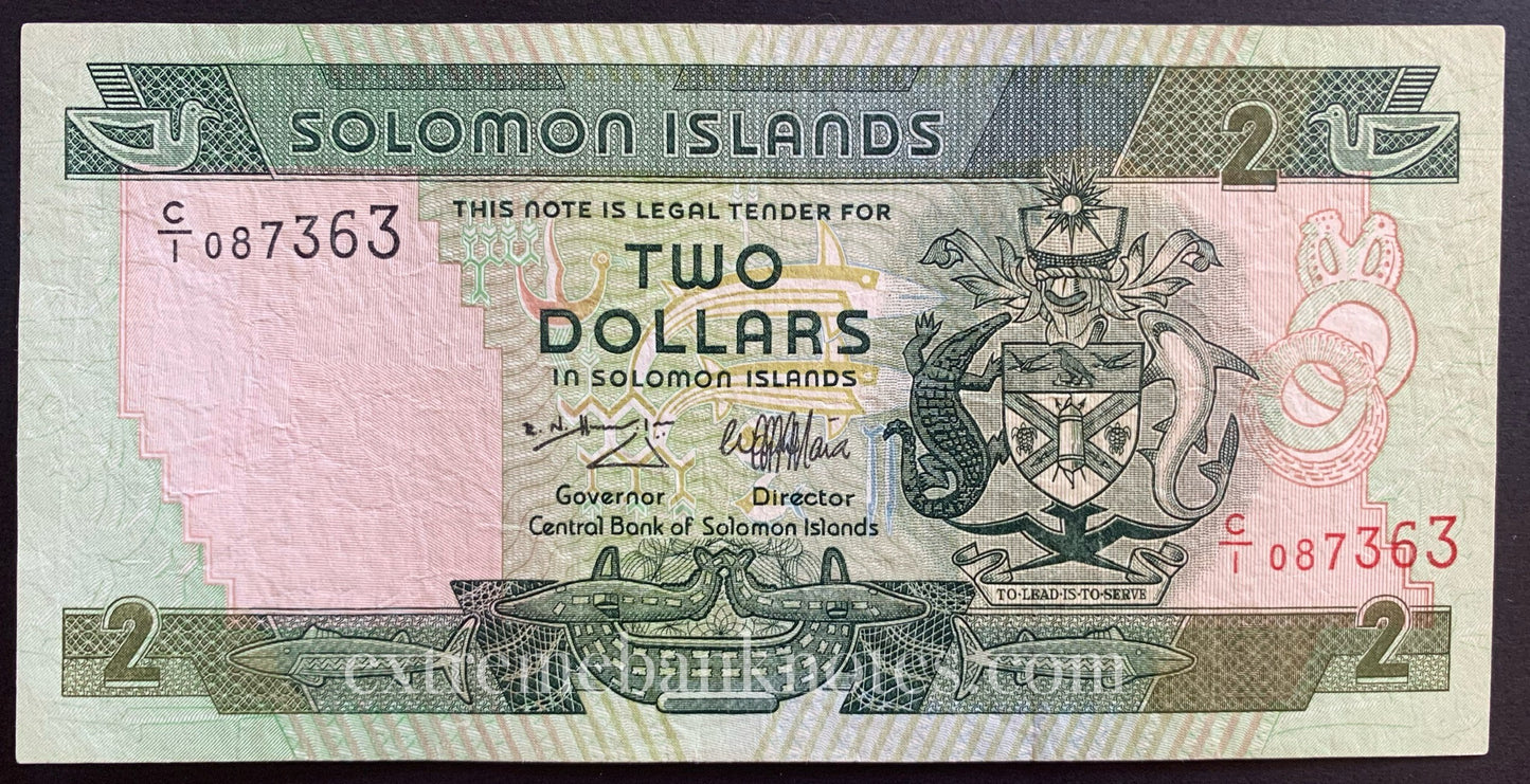 Solomon Islands 2 Dollars 1997 P-18 VF