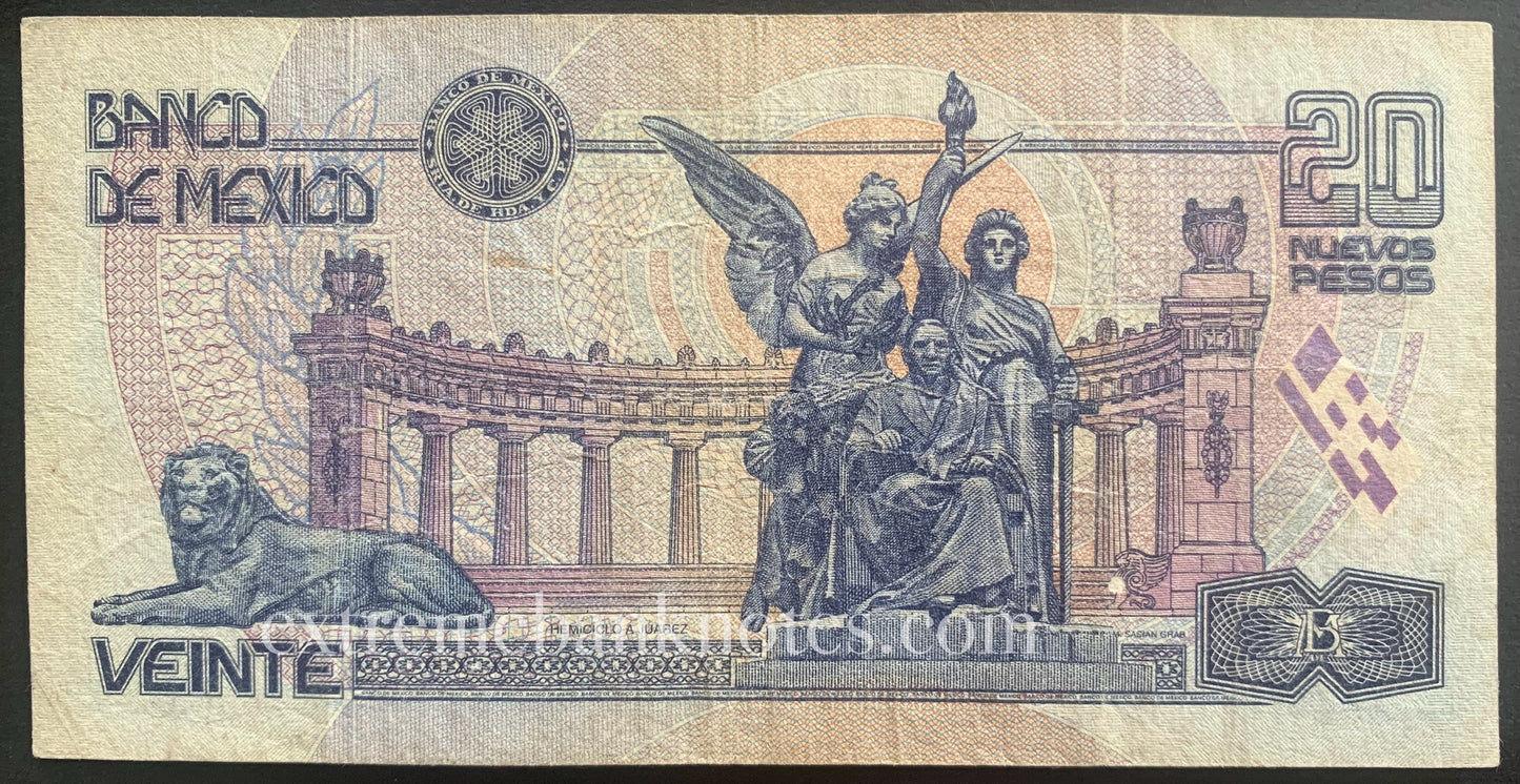 Mexico 20 Nuevos Pesos 1992 P-100 VF