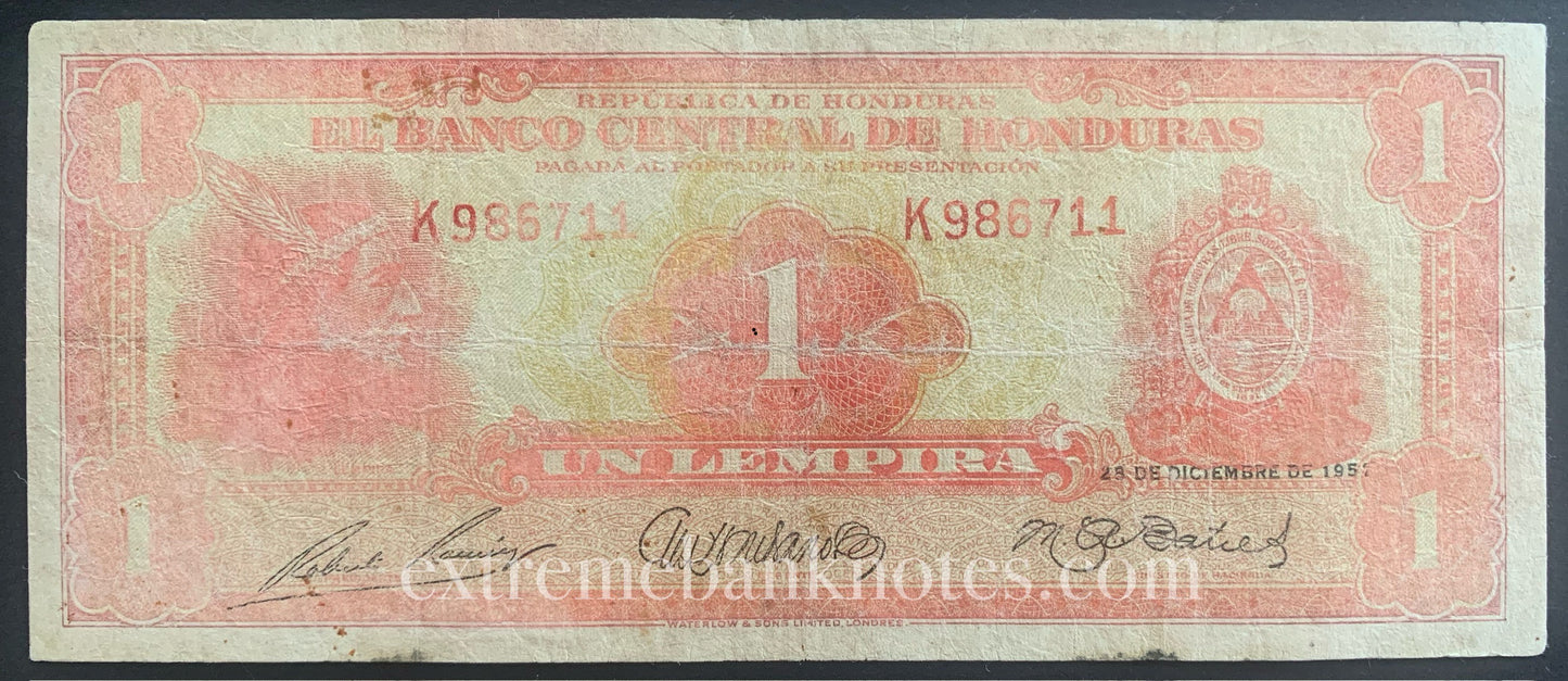 Honduras 1 Lempira 1951 P45b F