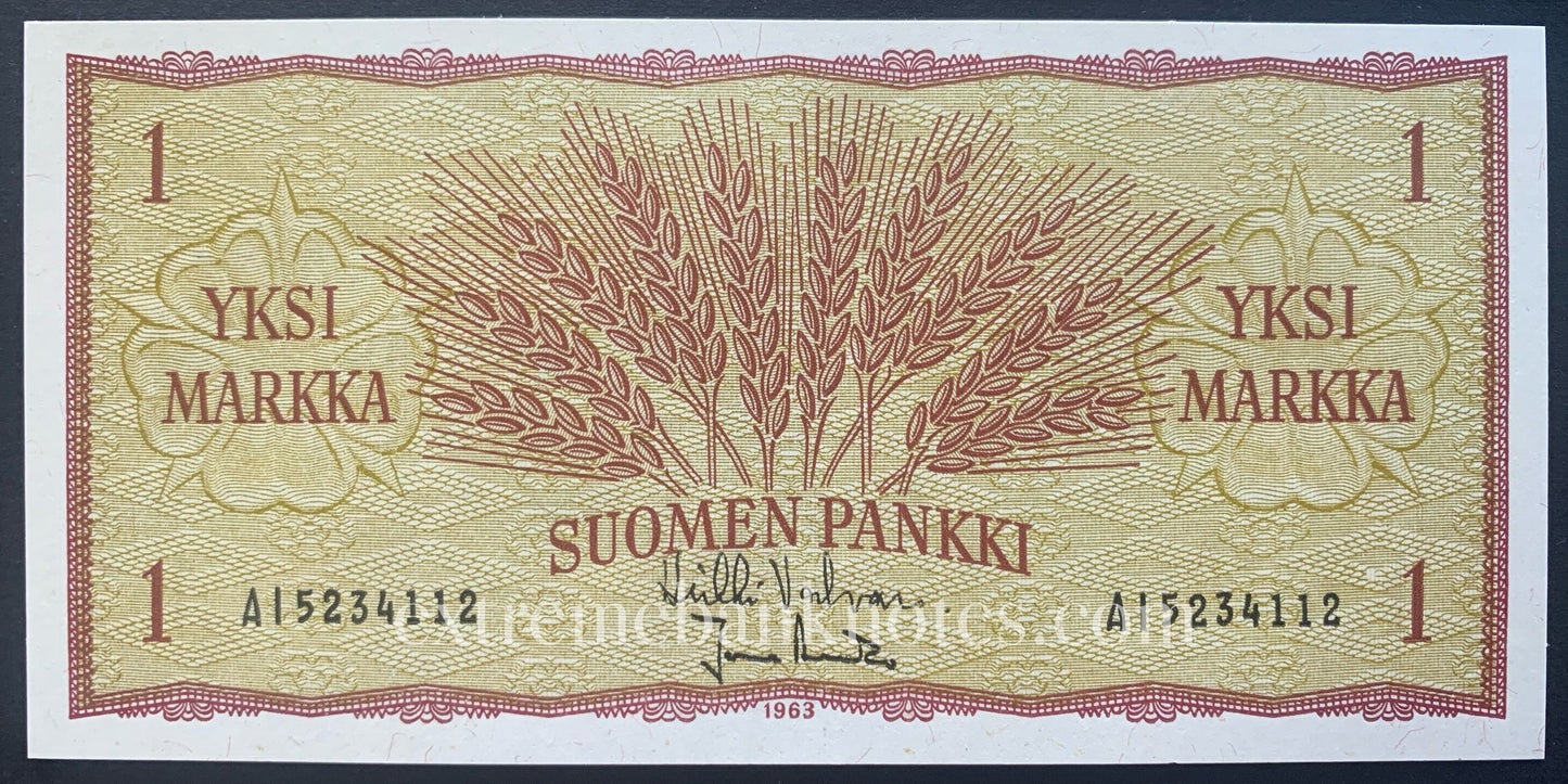 Finland 1 Markka (New Markka) 1963 P-98a UNC