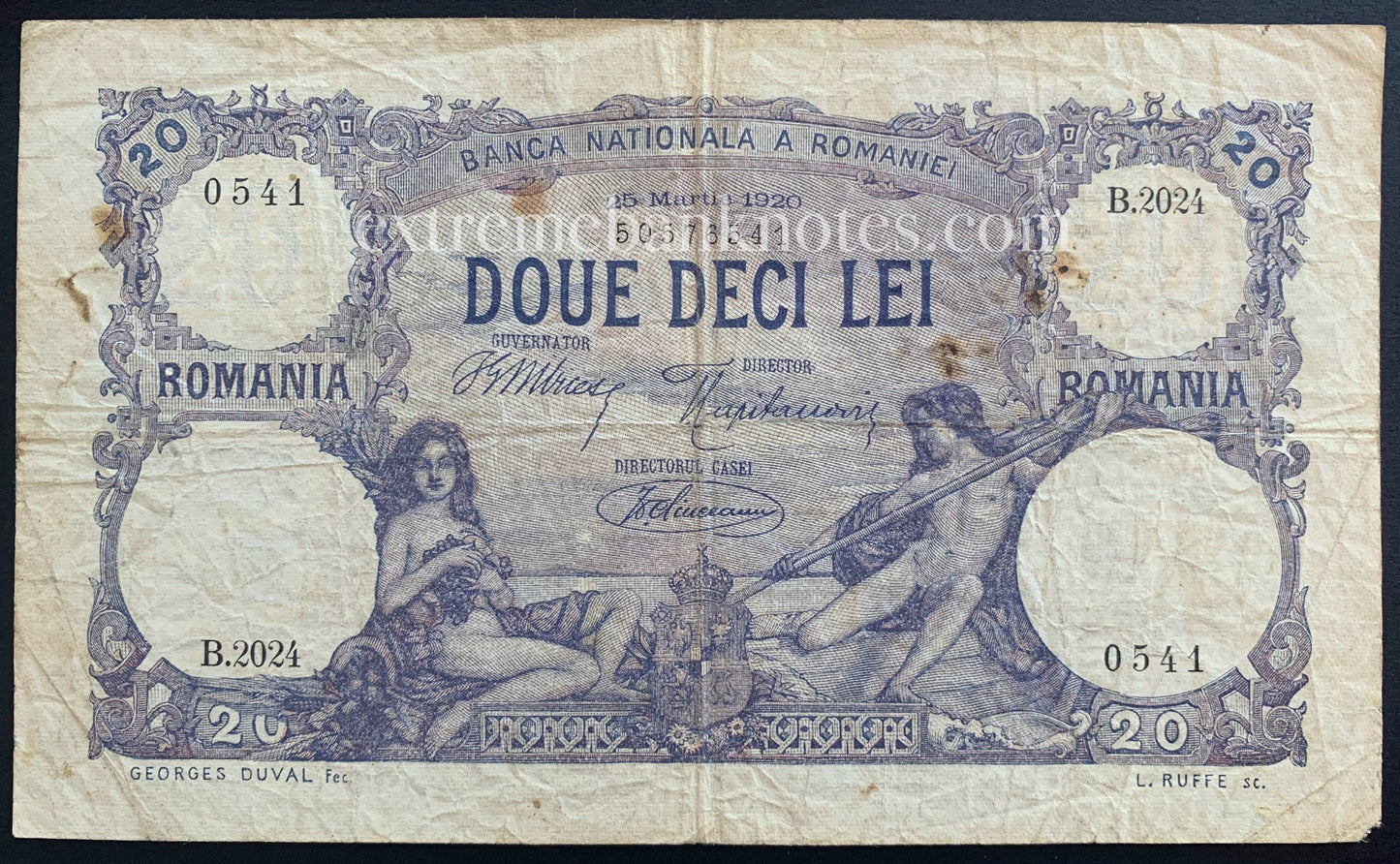 Romania 20 Lei 1920 P-20 F