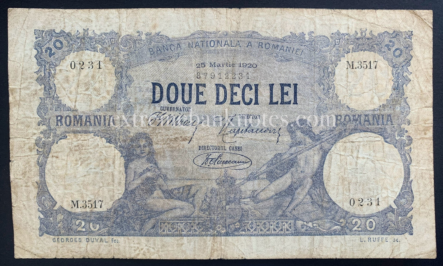 Romania 20 Lei 1920 P-20 F