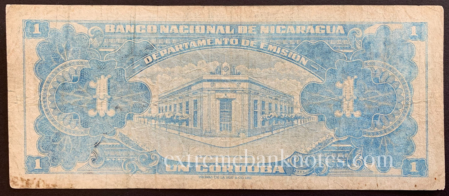 Nicaragua 1 Cordoba 1957 P99b.1 F