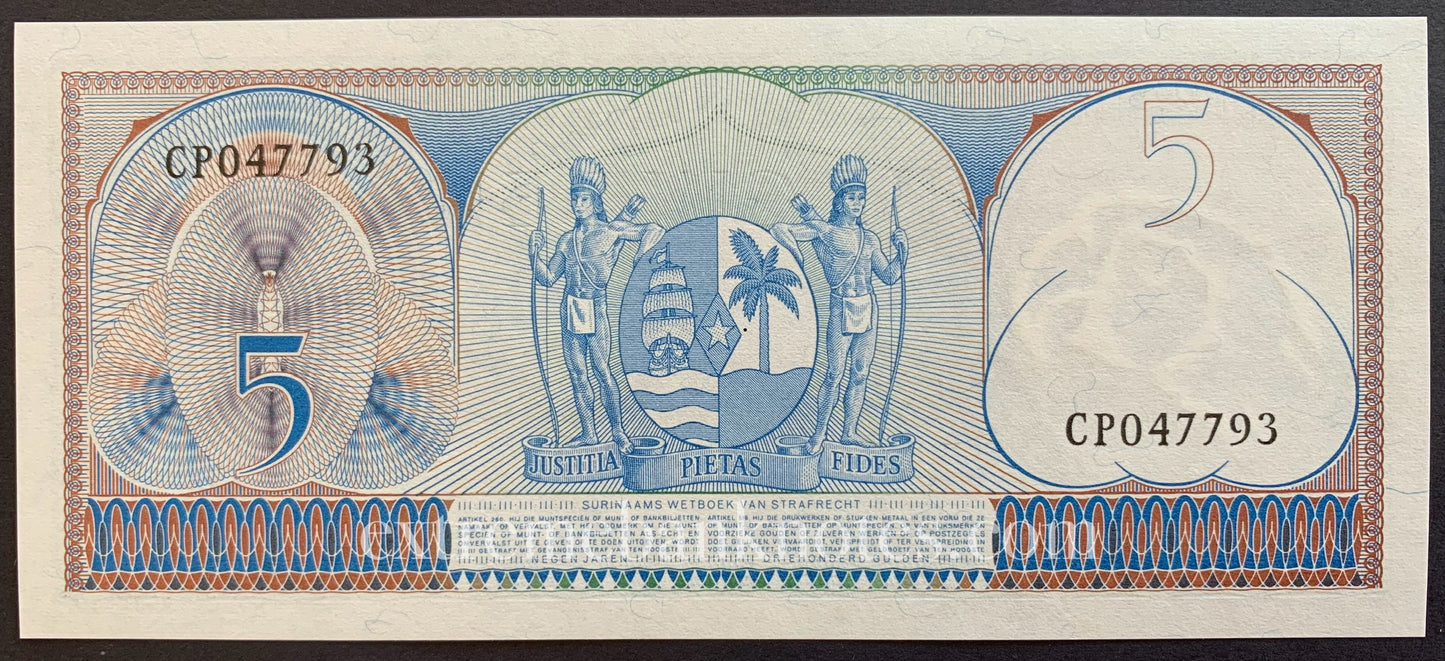 Suriname 5 Gulden 1963 P-120b UNC