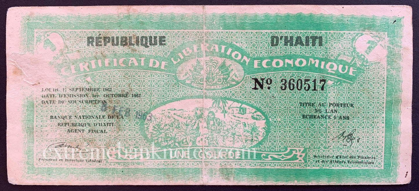 Haiti 1 Gourde 1962 P-501 F