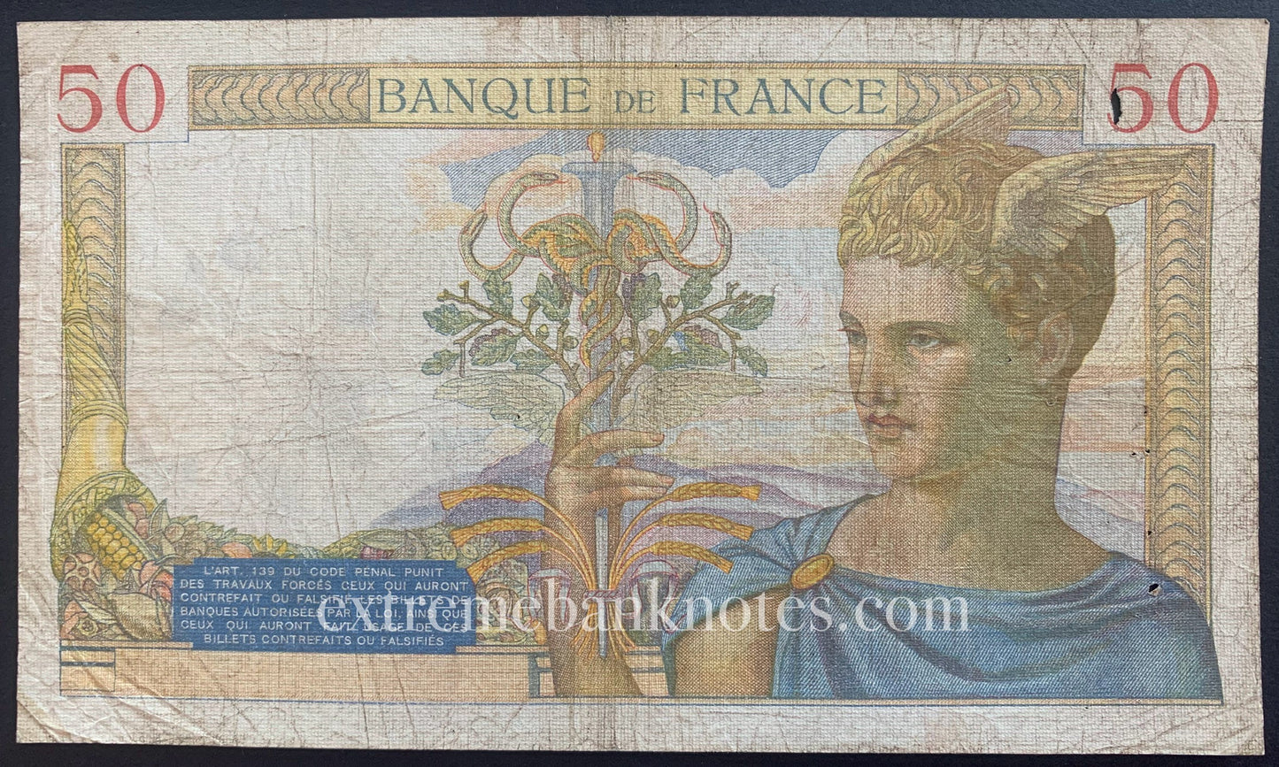 France 50 Francs 1937 P-81 G