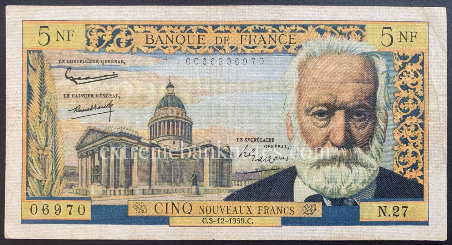 France 5 Francs 1959 P-141a VF